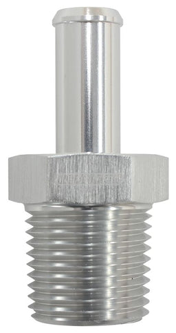 Aeroflow Performance 1/2" NPT to -8 100/450 series Hose, Silver Finish Male NPT to Straight AN Hose Barb AF841-08-08ANS Autofit