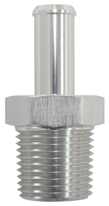 Aeroflow Performance 1/2" NPT to -8 100/450 series Hose, Silver Finish Male NPT to Straight AN Hose Barb AF841-08-08ANS Autofit