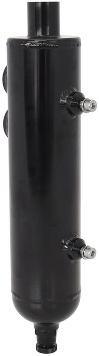 Aeroflow Performance 1.25 L, 16-3/8" H x 3-1/8" Dia., -12 ORB x 2, Black finish Universal Breather Tank AF77-1017BLK Autofit