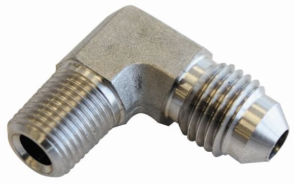 Aeroflow Performance 1/4" NPT to Male -4AN Stainless Steel 90° NPT Male to AN Fitting AF381-04-04 Autofit