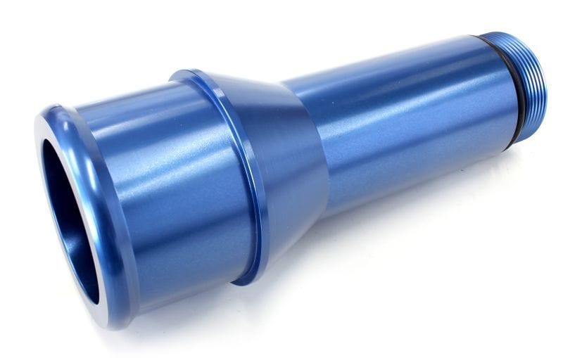 Aeroflow Performance 1.75" O.D., 4.5" Length, 1-1/4"-20 thread, fits most electric water p Radiator Hose Adapters - Blue AF64-2083 Autofit