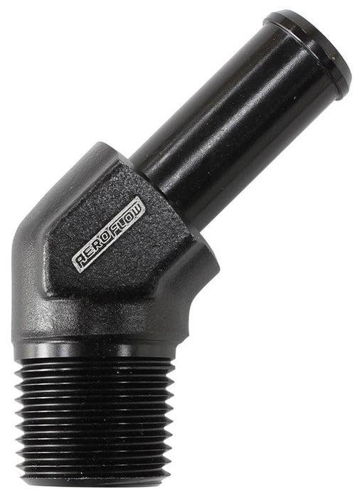 Aeroflow Performance 1/8" NPT to -4 100/450 series Hose, Black Finish Male NPT to 45° AN Hose Barb AF845-04ANBLK Autofit
