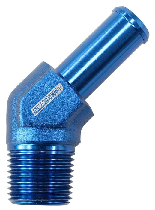 Aeroflow Performance 1/8" NPT to -4 100/450 series Hose, Blue Finish Male NPT to 45° AN Hose Barb AF845-04AN Autofit