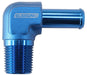 Aeroflow Performance 1/8" NPT to -4 100/450 series Hose, Blue Finish Male NPT to 90 Deg AN Hose Barb AF842-04AN Autofit