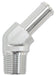 Aeroflow Performance 1/8" NPT to -4 100/450 series Hose, Silver Finish Male NPT to 45° AN Hose Barb AF845-04ANS Autofit