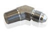 Aeroflow Performance 1/8" NPT to Male -3AN Stainless Steel 45° NPT Male to AN Fitting AF382-03 Autofit