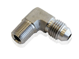 Aeroflow Performance 1/8" NPT to Male -3AN Stainless Steel 90° NPT Male to AN Fitting AF381-03 Autofit