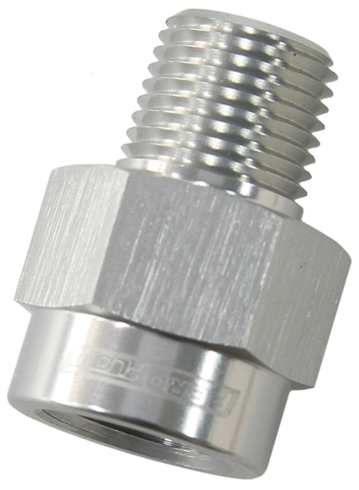 Aeroflow Performance 1/8" to 1/8", Silver Finish BSP Male to NPT Female Adapter AF925-04-04S Autofit
