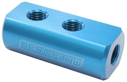 Aeroflow Performance 1 In - 4 Out, All Ports 1/8" NPT, Blue Finish Compact Distribution Block AF456-01-04 Autofit