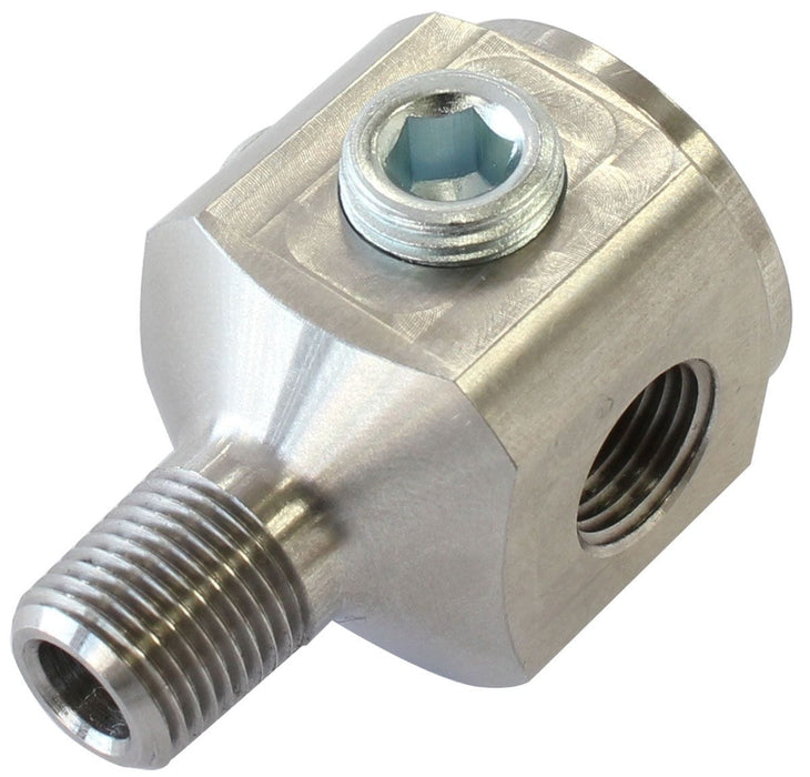 Aeroflow Performance 1 x Male 1/8" NPT with 5 x Female 1/8" NPT NPT To NPT Block Tee Stainless Steel Adapter AF388-01 Autofit