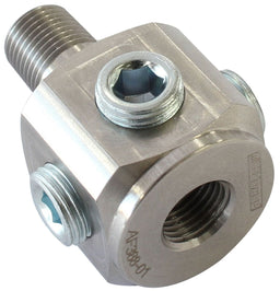 Aeroflow Performance 1 x Male 1/8" NPT with 5 x Female 1/8" NPT NPT To NPT Block Tee Stainless Steel Adapter AF388-01 Autofit