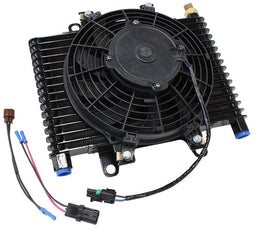 Aeroflow Performance -10 ORB, 13-1/2" x 9" x 3-1/2", with Fan & Switch Competition Oil & Transmission Cooler AF72-6001 Autofit