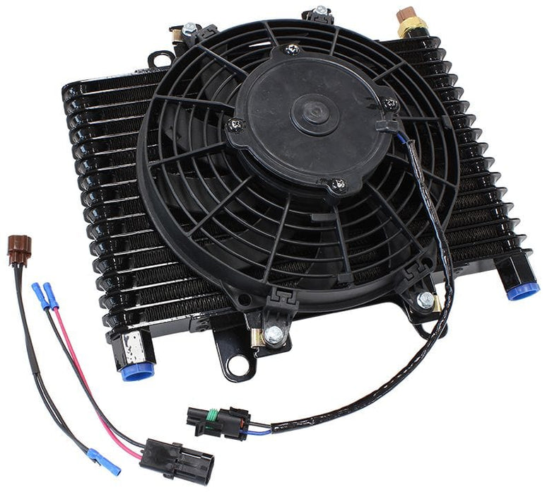 Aeroflow Performance -10 ORB, 13-1/2" x 9" x 3-1/2", with Fan & Switch Competition Oil & Transmission Cooler AF72-6001 Autofit