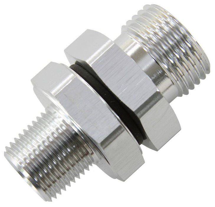 Aeroflow Performance -10 ORB to 3/8" NPT, Silver Finish ORB to NPT Coupler AF928-10-06S Autofit