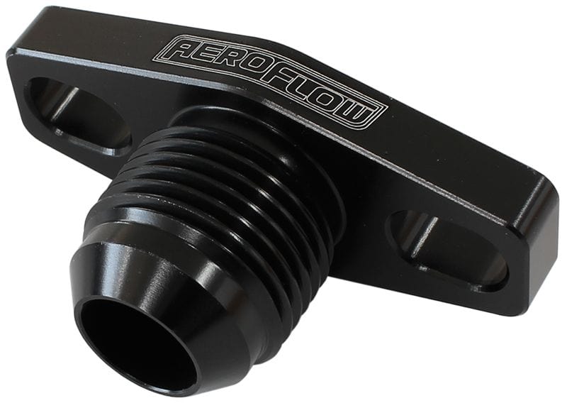 Aeroflow Performance -10AN ORB outlet, 38-44mm bolt centre, Black Finish Turbo Drain Adapter AF463-05 Autofit