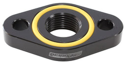 Aeroflow Performance -10AN ORB outlet, 52.4mm bolt centre, Black Finish Turbo Drain Adapter AF463-03 Autofit
