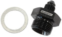 Aeroflow Performance 11/16" -20 washer seal to -3AN Wilwood Master Cylinder Adapter - Black AF740-03BLK Autofit