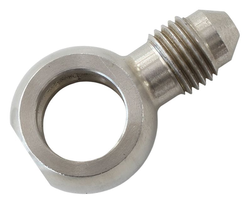 Aeroflow Performance 11.2mm (7/16") to -3AN Male Stainless Steel Short Banjo to Male AN -3AN AF311-03 Autofit