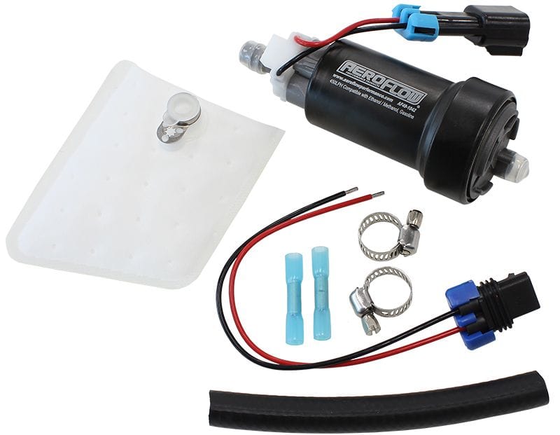 Aeroflow Performance 113.6 GPH (450 LPH) @ 29 Psi, Screen Inlet, 3/8" (9.6mm) Barb Outlet E85 450 LPH Hi-Flow In-Tank Pump AF49-1042 Autofit