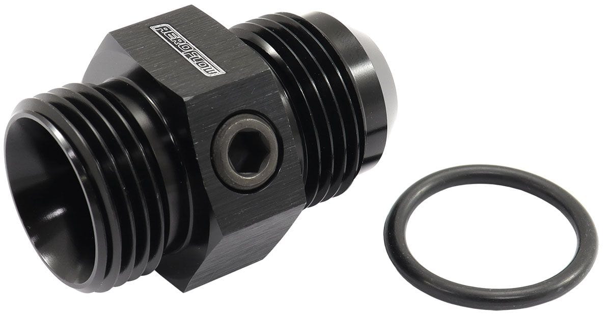 Aeroflow Performance -12ORB to -12AN with Three 1/8" Ports on Hex -12ORB to -12AN with Three 1/8" Ports on Hex AF944-12BLK Autofit