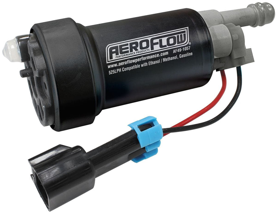 Aeroflow Performance 138.7 GPH (525 LPH) @ 29 Psi, Screen Inlet, 3/8" (9.6mm) Barb Outlet E85 525 LPH Hi-Flow In-Tank Pump AF49-1057 Autofit