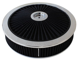 Aeroflow Performance 14" x 3", 5-1/8" neck, black washable cotton element Chrome Full Flow Air Filter Assembly with 1-1/8" Drop base AF2851-3040 Autofit