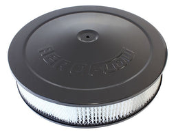 Aeroflow Performance 14" x 3", 5-1/8" neck, paper elemen t Black Air Filter Assembly with 1-1/8" Drop base AF2256-1280 Autofit