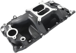 Aeroflow Performance 1500 - 6500 RPM, Square Bore Carburettor Pad, Non-EGR BB Chev Air Gap Dual Plane Intake Manifold, Black Finish AF6211-1001 Autofit