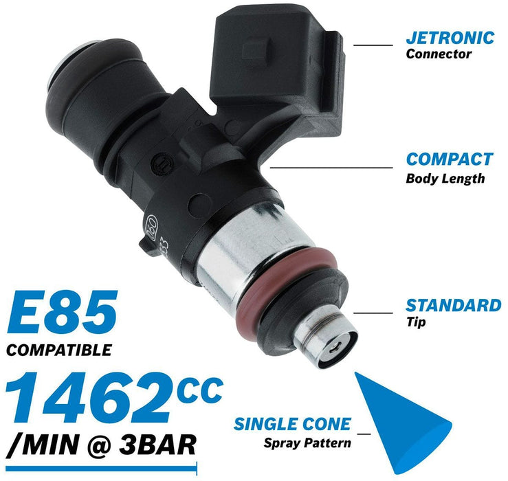 Aeroflow Performance 1650 cc/min (160 lb/hr) @ 4 bar (58 psi) Bosch Motorsport 1650cc EV14 Short JETRONIC Fuel Injector AF49-1908 Autofit