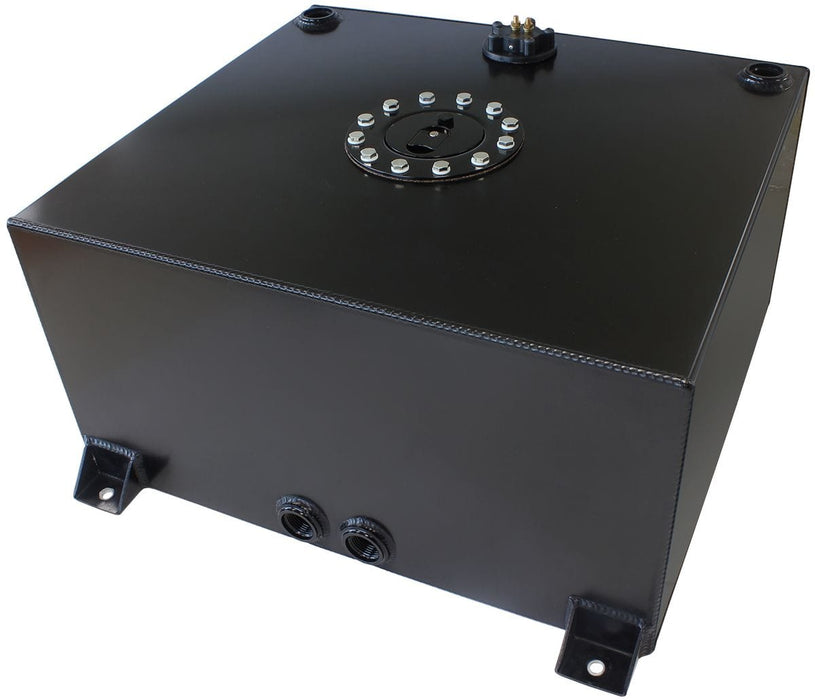 Aeroflow Performance 18-1/8" L x 20-1/16" W x 10-1/4" H (46cm x 51cm x 26cm) Aluminium 15 Gallon (57L) Fuel Cell with Flat Bottom & Fuel Sender (Black) AF85- Autofit