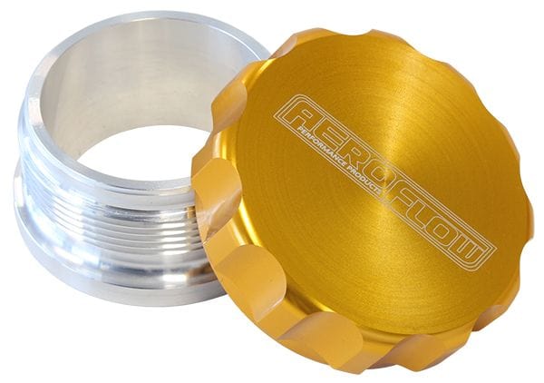 Aeroflow Performance 2-1/2" Billet Aluminium Weld-On Filler with Gold Cap AF460-40G Autofit