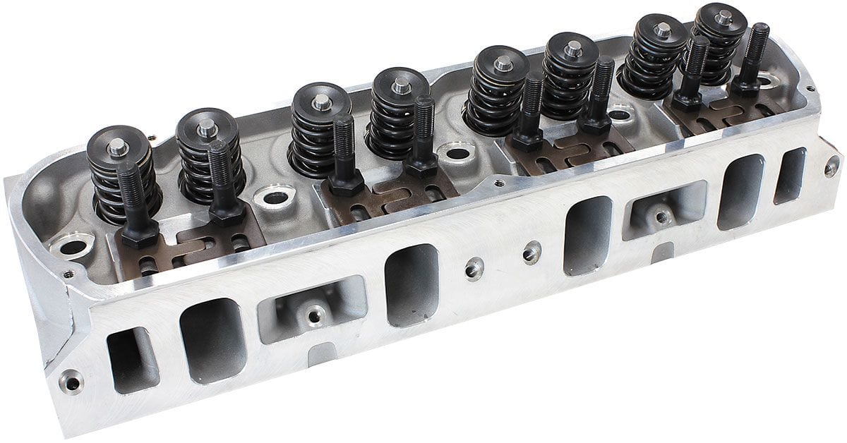 Aeroflow Performance 2.10" x 1.25" Intake Port, 1.35" x 1.35" Exhaust Port Complete Small Block Ford Windsor 289-351 185cc Aluminium Cylinder Heads with 58 Autofit