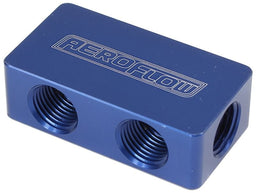 Aeroflow Performance 2 In - 4 Out, All Ports 1/8" NPT, Blue Finish Compact Distribution Block AF456-02-04 Autofit
