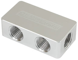 Aeroflow Performance 2 In - 4 Out, All Ports 1/8" NPT, Silver Finish Compact Distribution Block AF456-02-04S Autofit