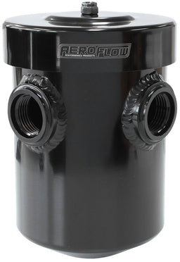 Aeroflow Performance 2 x -12 and 1 x -6 ORB Ports. 4.5" (115mm) Width x 6.5" (165mm) Height Dry Sump / Breather Tank - Black AF77-1019BLK Autofit