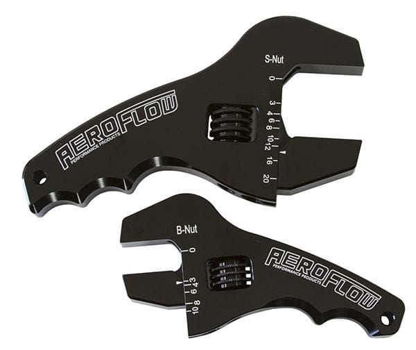 Aeroflow Performance 3-1/2" & 4-1/2" handle, Black finish Adjustable Grip AN Wrench Kit AF98-2039BLK Autofit