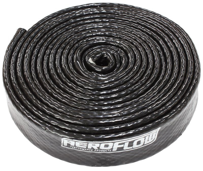 Aeroflow Performance 3/4" (19mm) I.D., Suits -10 & -12 PTFE Hoses, 3.7m length, Black Heatguard Heat Shield Sleeves AF91-2003 Autofit
