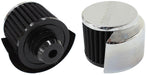 Aeroflow Performance 3" (76.2mm) O.D. x 2-1/2" (63.5mm) High, 1-1/2" (25mm) Flange Inside Chrome Push In Breather With Chrome Shield AF2871-1516 Autofit