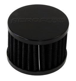 Aeroflow Performance 3" (76.2mm) O.D. x 2-1/2" (63.5mm) High, 1-1/4" (31.75mm) Flange Insi Black Push In Breather AF2271-1490 Autofit