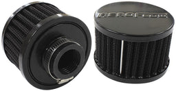 Aeroflow Performance 3" (76.2mm) O.D. x 2-1/4" (57mm) High, 1" (25.4mm) Flange Inside Diam Black Clamp On Breather AF2271-1420 Autofit