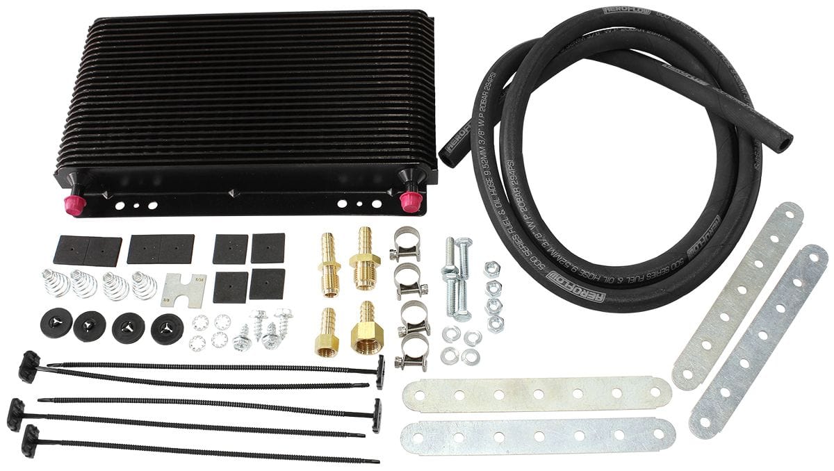 Aeroflow Performance 3/8" Barb, 11" x 6" x 1-1/2" Oil Cooler Kit AF72-6050 Autofit