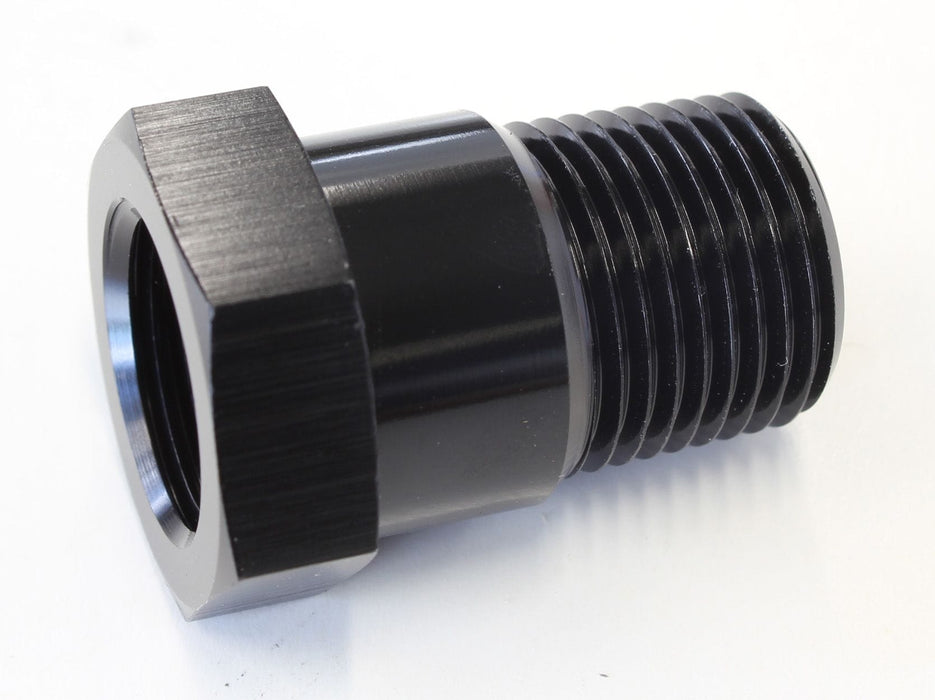 Aeroflow Performance 3/8" NPT to 5/8"-18 UNF, Black Temperature Probe Adapter AF660-06BLK Autofit