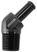 Aeroflow Performance 3/8" NPT to -6 100/450 series Hose, Black Finish Male NPT to 45° AN Hose Barb AF845-06-06ANBLK Autofit