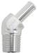 Aeroflow Performance 3/8" NPT to -6 100/450 series Hose, Silver Finish Male NPT to 45° AN Hose Barb AF845-06-06ANS Autofit