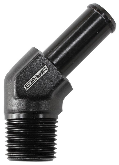 Aeroflow Performance 3/8" NPT to -8 100/450 series Hose, Black Finish Male NPT to 45° AN Hose Barb AF845-08ANBLK Autofit