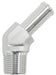 Aeroflow Performance 3/8" NPT to -8 100/450 series Hose, Silver Finish Male NPT to 45° AN Hose Barb AF845-08ANS Autofit