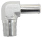 Aeroflow Performance 3/8" NPT to -8 100/450 series Hose, Silver Finish Male NPT to 90 Deg AN Hose Barb AF842-08ANS Autofit