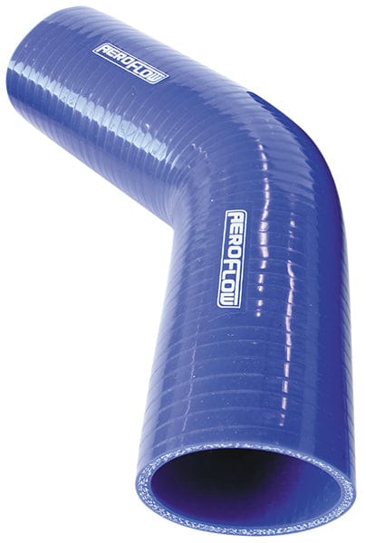 Aeroflow Performance 3-Ply, 11/64" (4.5mm) Wall Thickness, 5-45/64" (145mm) Leg Gloss Blue 45° Silicone Elbow Hose 1/2" (13mm) I.D AF9002-050 Autofit