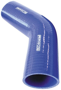 Aeroflow Performance 3-Ply, 11/64" (4.5mm) Wall Thickness, 5-45/64" (145mm) Leg Gloss Blue 45° Silicone Elbow Hose 1" (25mm) I.D AF9002-100 Autofit