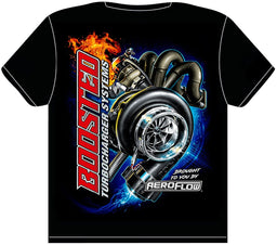 Aeroflow Performance 4 Cylinder Turbo and Manifold Design Aeroflow Boosted Black Large T-Shirt AFBOOSTED-L Autofit